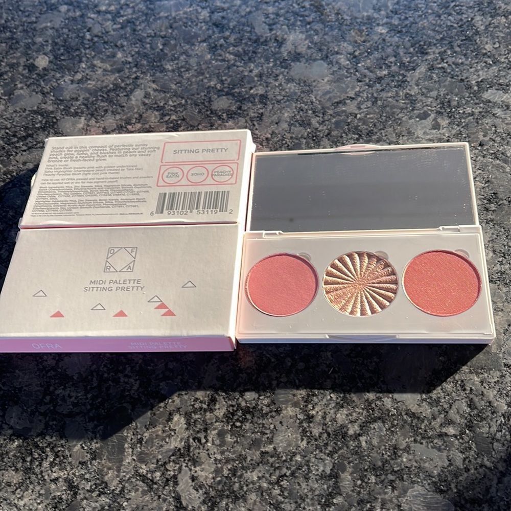 OFRA MIDI Palette Sitting Pretty blushes in peach & soft pink + peach glow - Picture 2 of 5